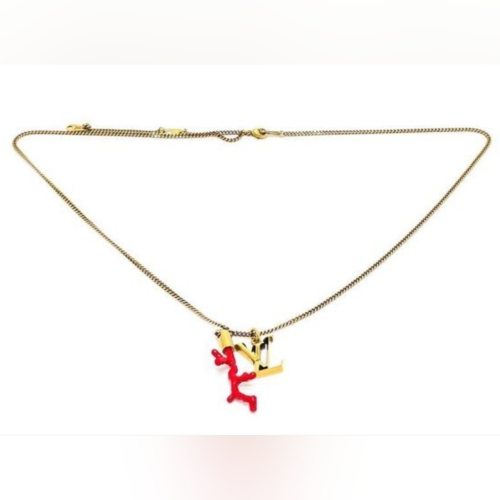Louis Vuitton Coral LV Initials Necklace W/ Box & Dust Bag - Picture 2 of 10